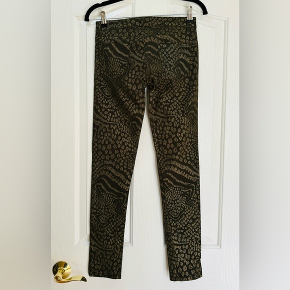 EMPIRIAL Olive Green & Gold Leopard Skinny Stretch Jeans Jr5/26 - Picture 2 of 8